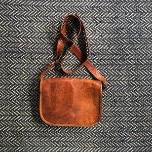 Leather Crossbody Saddle Bag NWOT